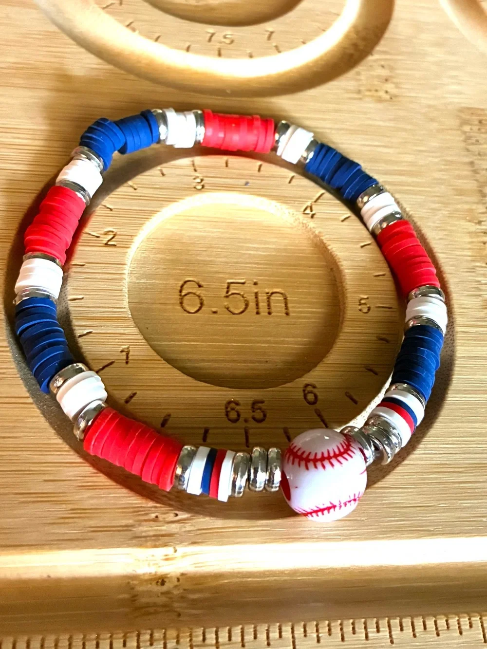Phillies Red & Blue Beaded Stretch Baseball Bracelet Set